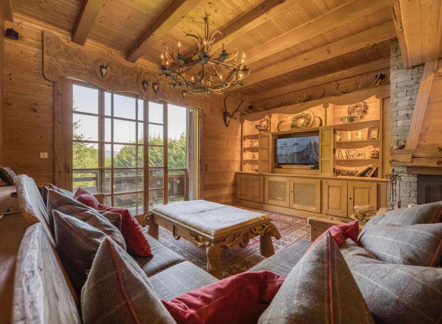 Step into rustic elegance with this stunning living room.
