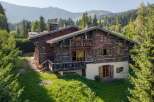 Nestled amidst the breathtaking mountain scenery, this stunning wooden chalet offers a perfect blend of rustic charm and modern comfort.