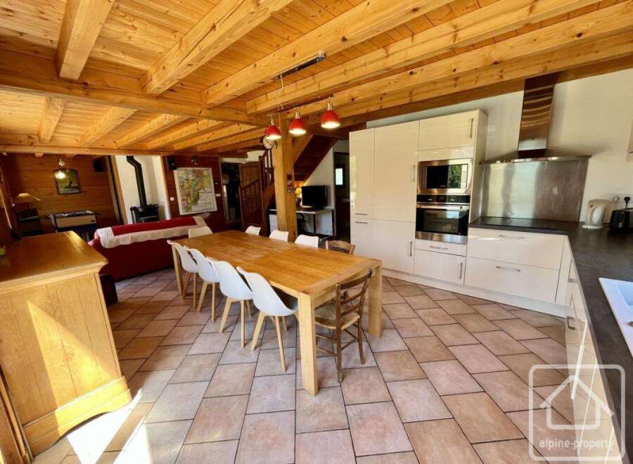 Discover the charm of this stunning property, featuring a spacious open-plan living area.