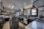 This commercial kitchen offers a functional and efficient workspace for culinary operations.