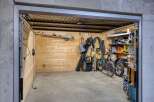 This garage offers ample storage space for all your recreational gear.