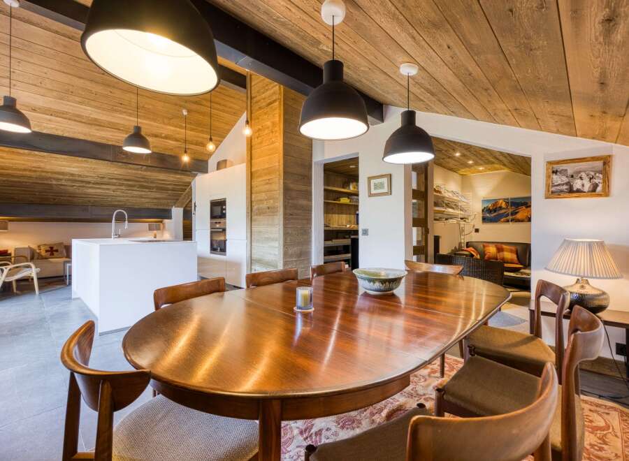 This stunning property boasts a beautifully designed dining area, perfect for hosting gatherings.