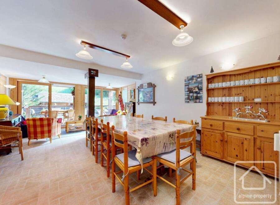 This spacious dining area is perfect for entertaining guests.