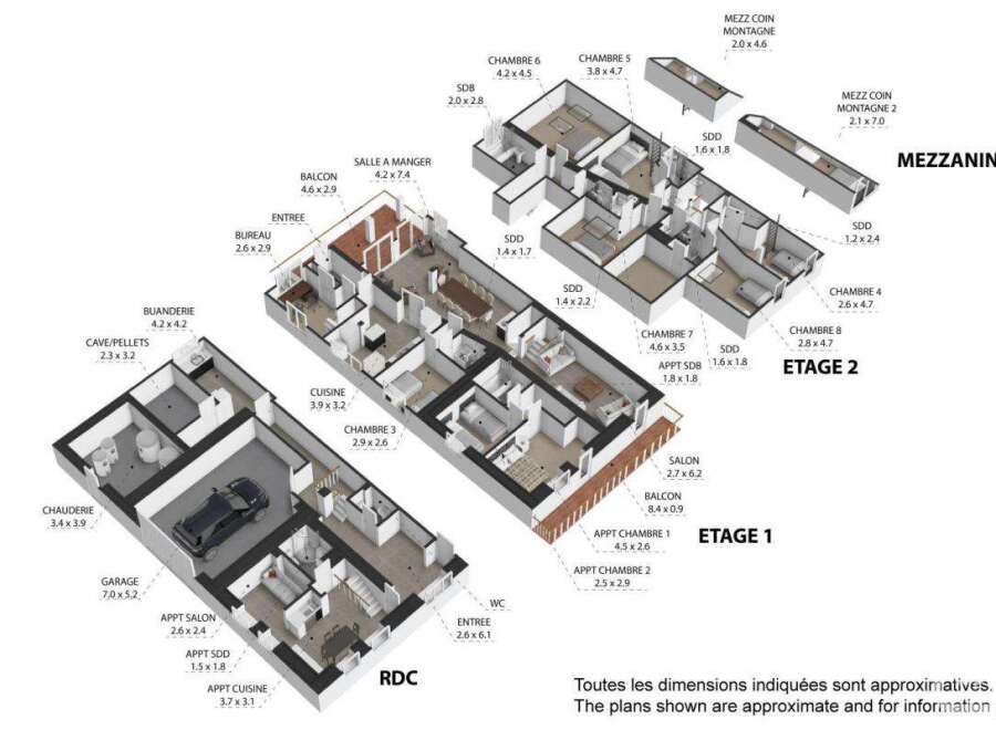 Discover a stunning property with a well-designed layout, featuring a garage, multiple bedrooms, and a spacious living area.