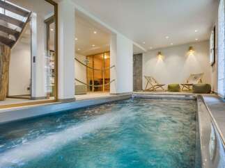 Indulge in luxury with this stunning indoor spa, perfect for relaxation and rejuvenation.