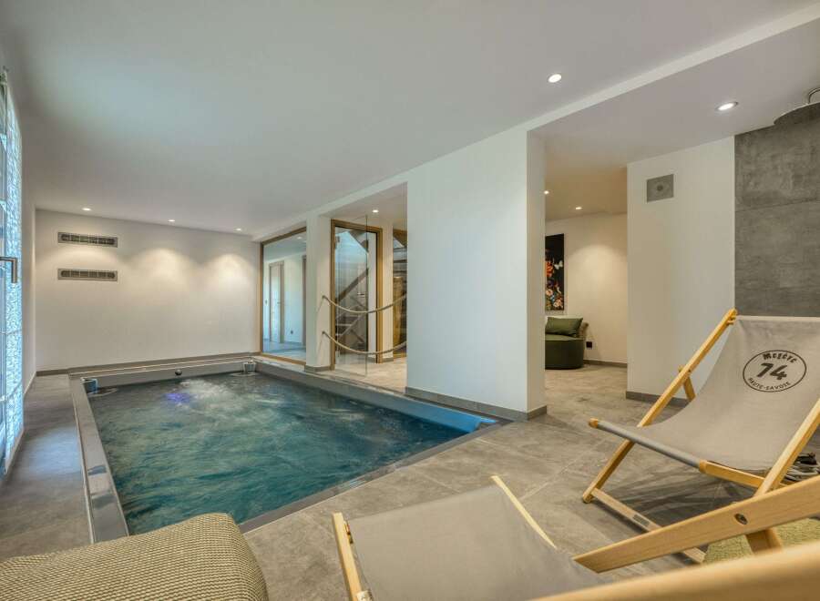 Indulge in luxury with this stunning indoor pool, perfect for relaxation and rejuvenation.