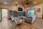 Experience luxury living in this stunning property featuring a cozy fireplace, perfect for chilly evenings.