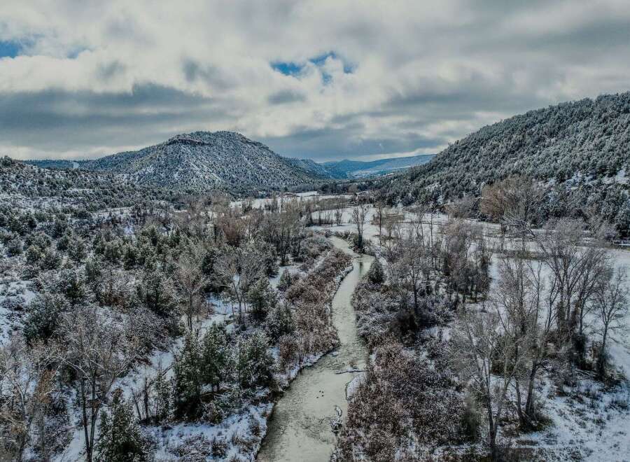 Discover the tranquility of this stunning property nestled in a winter wonderland.