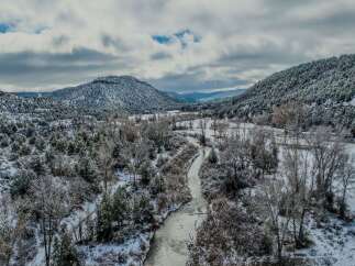 Discover the tranquility of this stunning property nestled in a winter wonderland.
