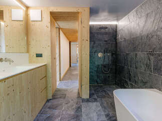 Step into a modern bathroom oasis.