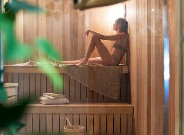 Relax and rejuvenate in this luxurious sauna, a perfect addition to any home spa.