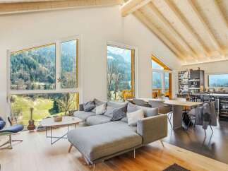 Experience the epitome of modern living in this stunning property, boasting breathtaking views of the surrounding mountains.