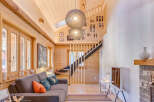 Experience the warmth of this stunning wooden interior, perfect for a cozy living space.