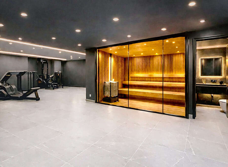 Step into luxury with this stunning property featuring a private sauna and a fully equipped gym.