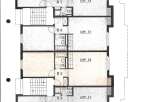 Explore the architectural layout of Batiment B, featuring a detailed floor plan of the rez-de-chaussee.