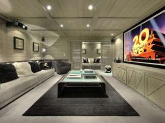 Experience luxury living in this stunning home theater.