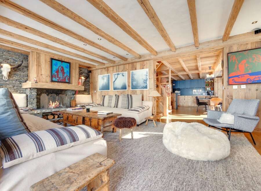 Experience rustic luxury in this stunning living room.