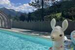 Enjoy a refreshing dip in this stunning outdoor pool, surrounded by breathtaking mountain views.