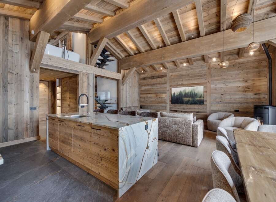 Experience rustic elegance in this stunning chalet-style home.