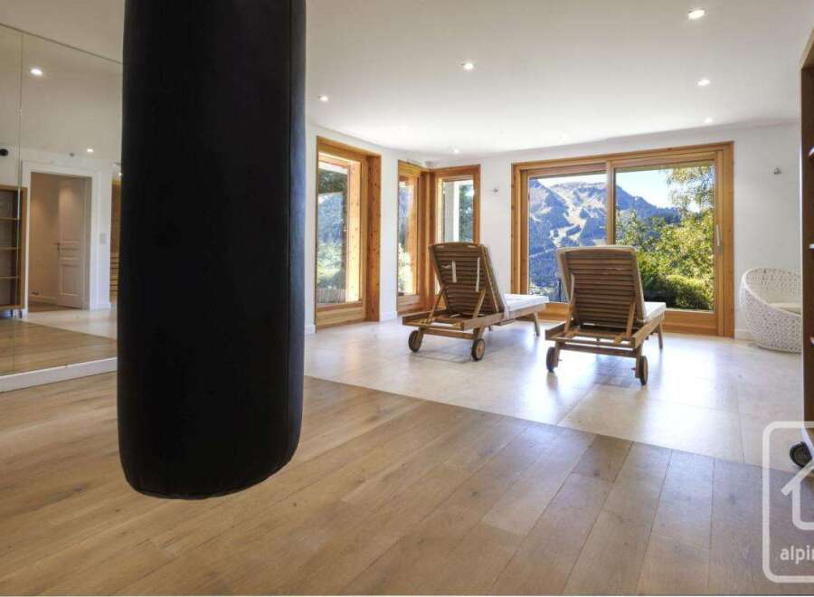 This luxurious property boasts a stunning interior with a modern design.