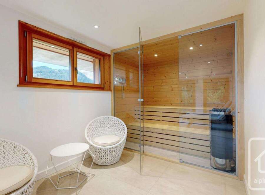 Experience ultimate relaxation in this luxurious sauna.