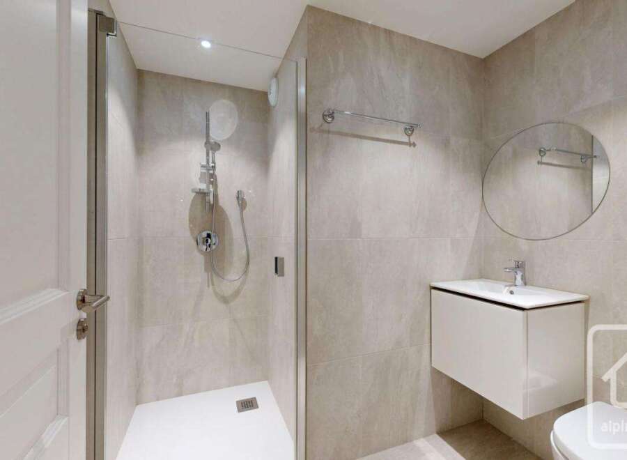 Step into a modern bathroom oasis.