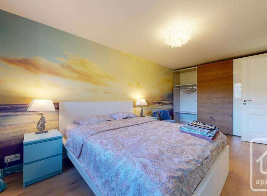 Experience tranquility in this beautifully designed bedroom.