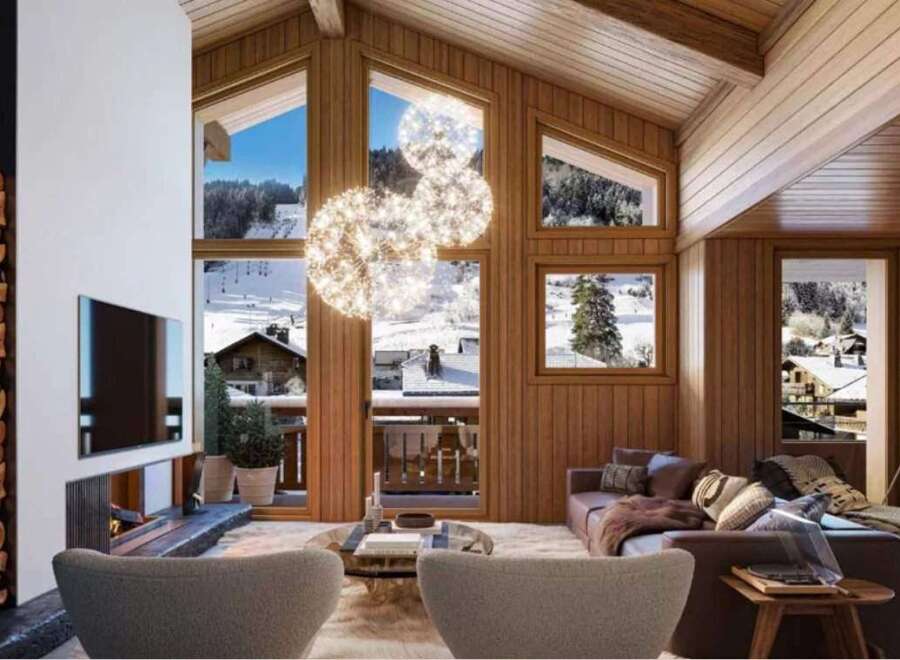 Experience the epitome of luxury living in this stunning chalet, boasting breathtaking mountain views.