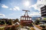 Discover the charm of Megève with this iconic cable car display.