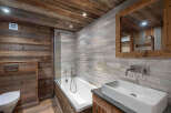Experience rustic elegance in this stunning bathroom.