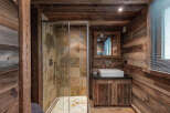 Experience rustic elegance in this stunning bathroom.