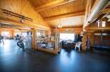 Step into this stunning log cabin, showcasing a warm and inviting interior.