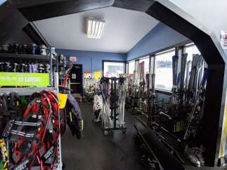 Step into a winter wonderland with this ski rental shop, offering a wide selection of equipment for all skill levels.