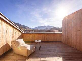 Enjoy breathtaking mountain views from this stunning outdoor space.