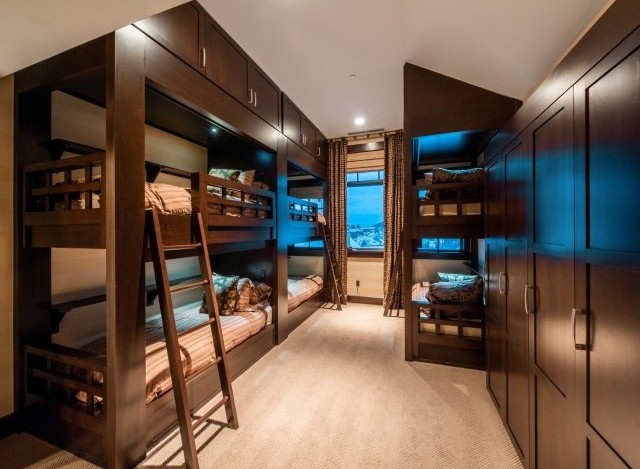 This stunning property boasts a spacious bunk room, perfect for families or groups.