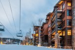 Luxury ski-in/ski-out condos offer breathtaking mountain views and easy access to slopes.