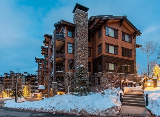 Luxury mountain lodge with stunning views.