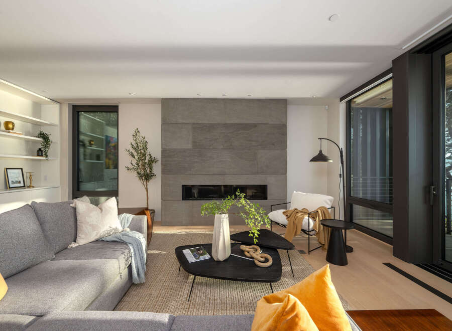Experience modern luxury in this stunning living room.