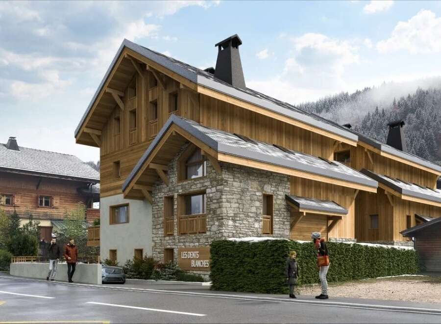 Discover the charm of this stunning chalet-style property, boasting exquisite wooden architecture and a stone facade.