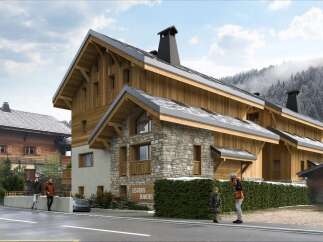 Discover the charm of this stunning chalet-style property, boasting exquisite wooden architecture and a stone facade.