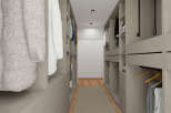 Step into luxury with this meticulously designed walk-in closet.