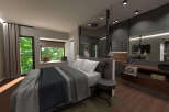 Experience luxury living in this stunning bedroom, featuring a modern design and high-end finishes.