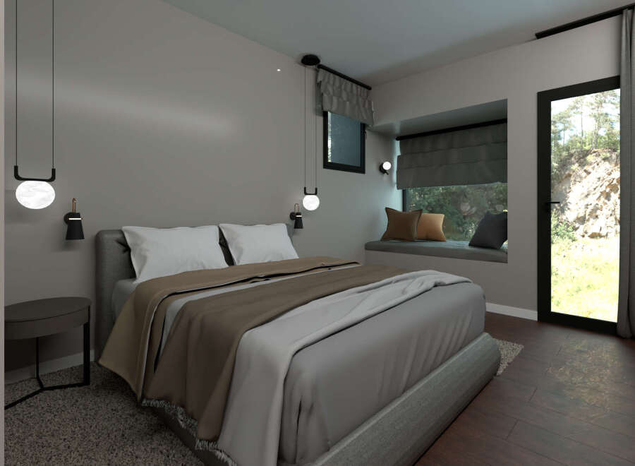 Step into this serene bedroom, designed for ultimate relaxation.