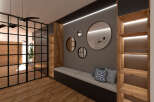 Step into luxury with this stunning entryway, showcasing a blend of modern design and natural elements.