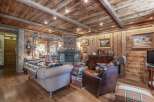 Step into rustic elegance with this stunning living room.