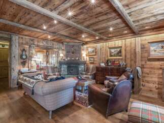Step into rustic elegance with this stunning living room.
