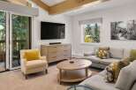 This stunning living room boasts a modern design with a touch of elegance.