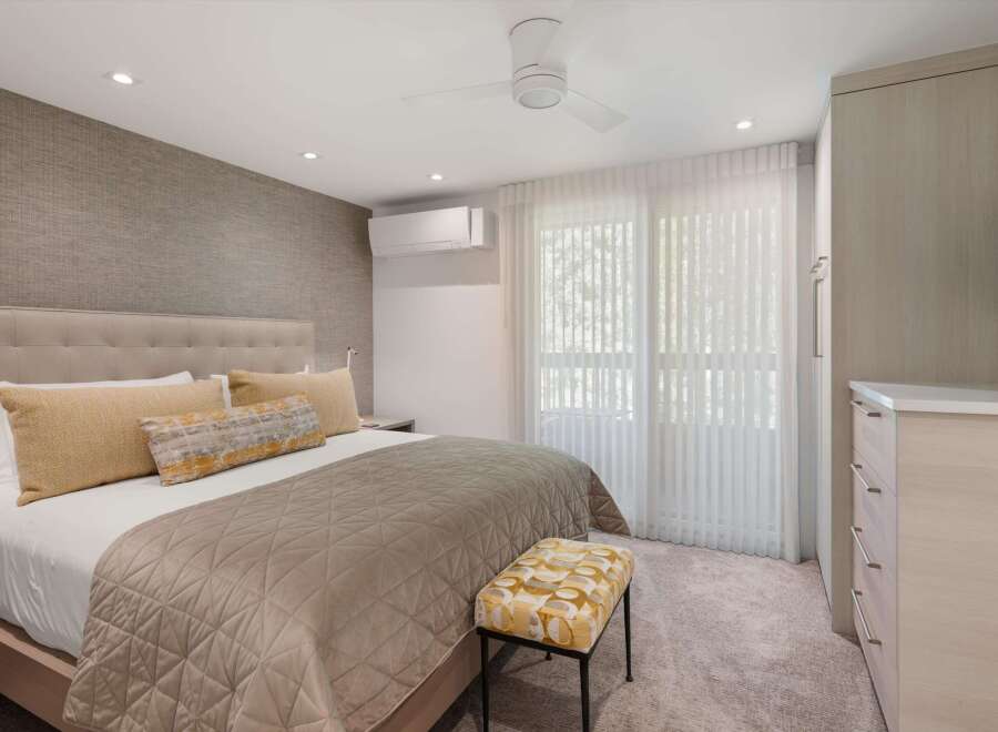 Step into a serene bedroom retreat, perfect for relaxation and rejuvenation.