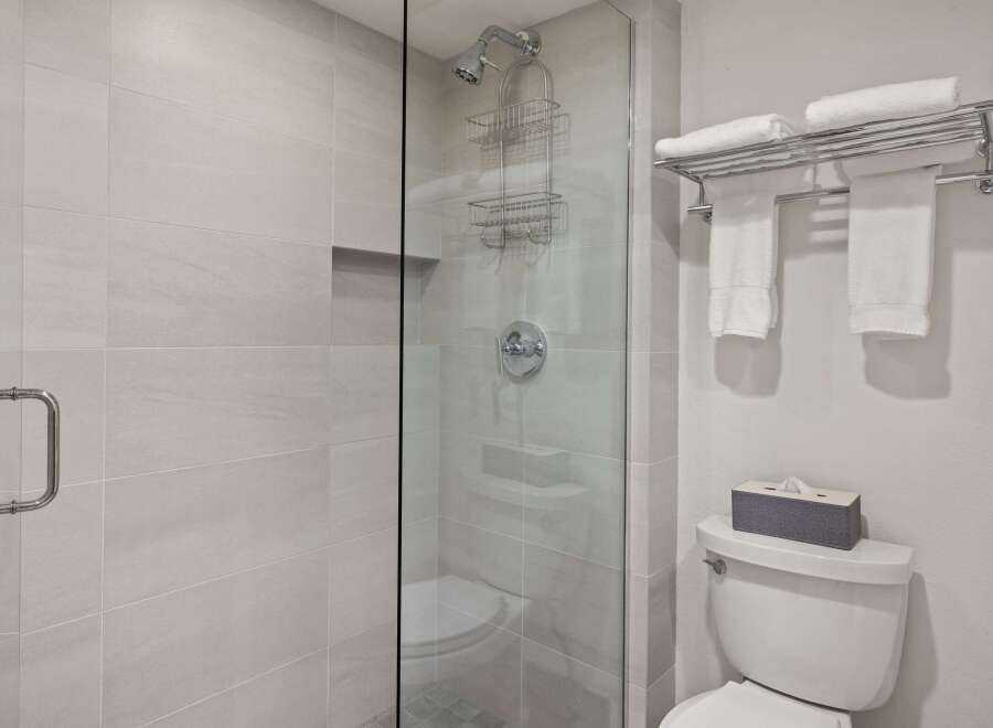 Step into a modern bathroom oasis.