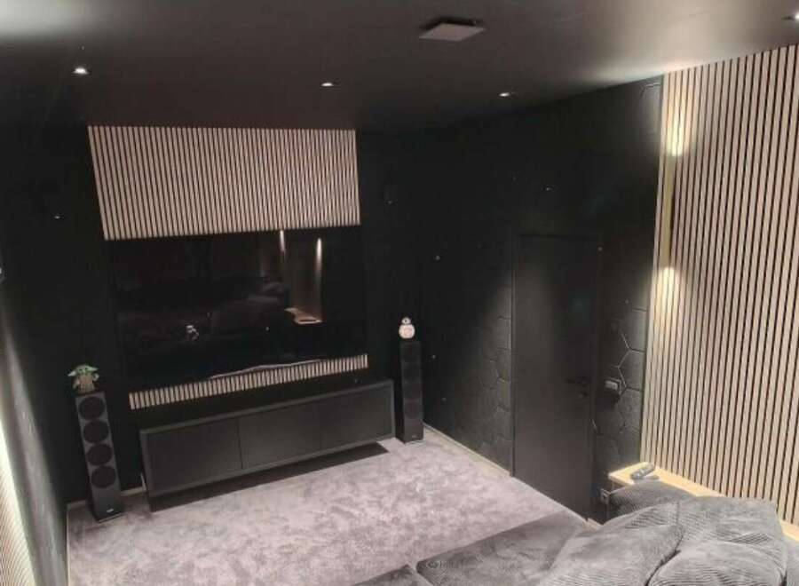 Experience the ultimate home theater experience in this stunning property! Featuring a sleek, modern design with a large screen, surround sound, and comfortable seating, this space is perfect for movie nights and entertaining.